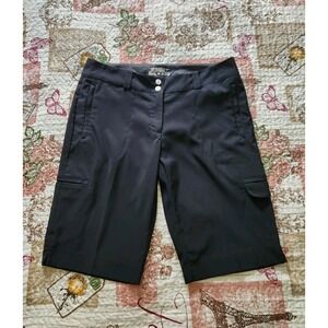 NIKE GOLF Tour Performance DRI-FIT Women's Bermuda Shorts Black Pockets Size 10